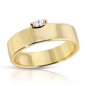 Elizabeth Stone Balanced Birthstone Band - April (CZ)